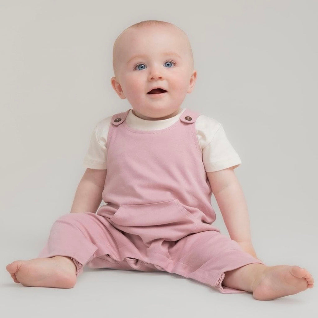 ‘Watch Me Grow’ Wildflower Embroidered Baby Dungarees