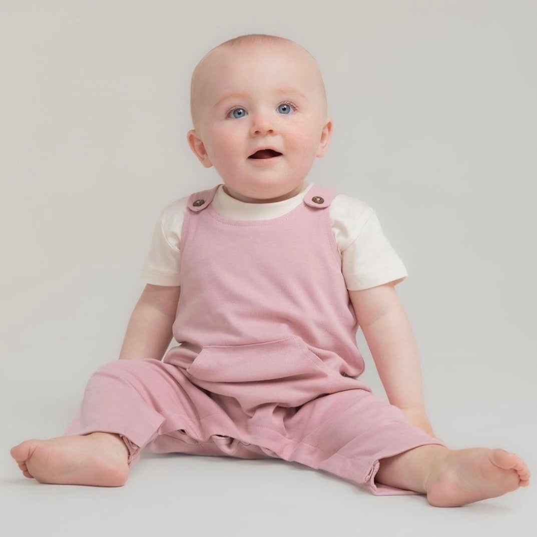‘Watch Me Grow’ Wildflower Embroidered Baby Dungarees