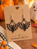 Halloween Bat Earrings | Freestanding Lace Embroidery | 925 Silver