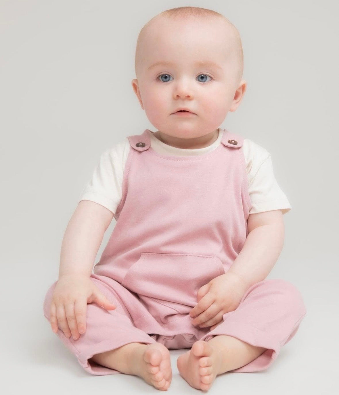 ‘Watch Me Grow’ Wildflower Embroidered Baby Dungarees