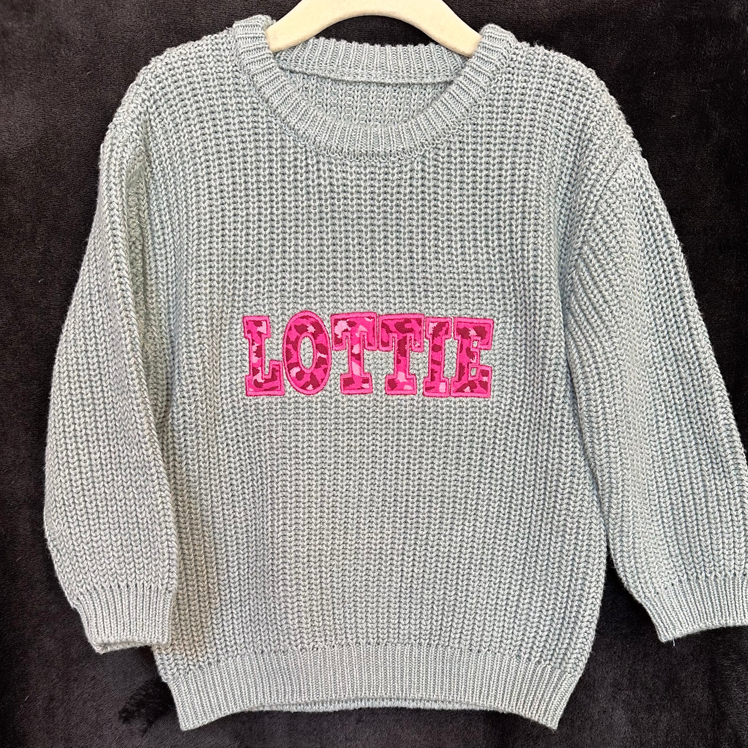 Personalised Applique Embroidered Knitted Jumper