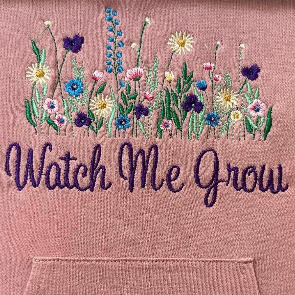‘Watch Me Grow’ Wildflower Embroidered Baby Dungarees