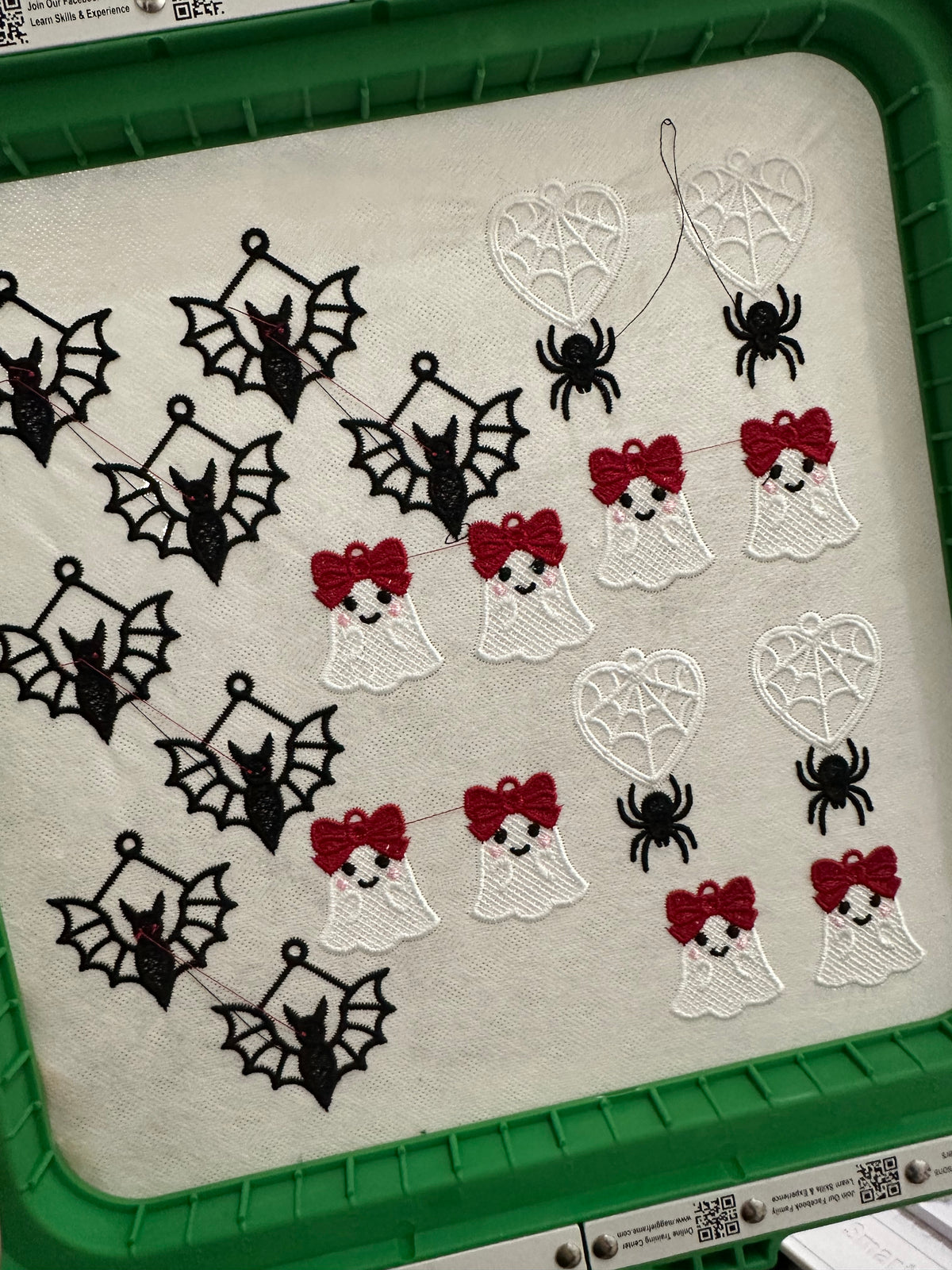 Halloween Bat Earrings | Freestanding Lace Embroidery | 925 Silver