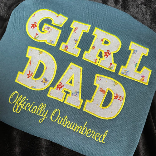 GIRL DAD Applique Embroidered Hoodie