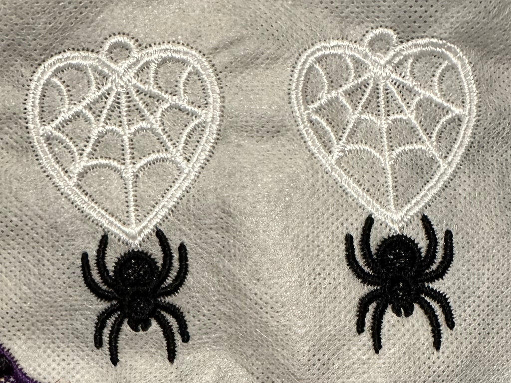 Halloween Spider Earrings | Freestanding Lace Embroidery | 925 Silver