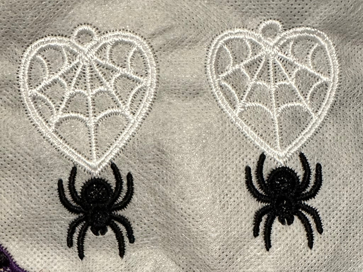 Halloween Spider Earrings | Freestanding Lace Embroidery | 925 Silver