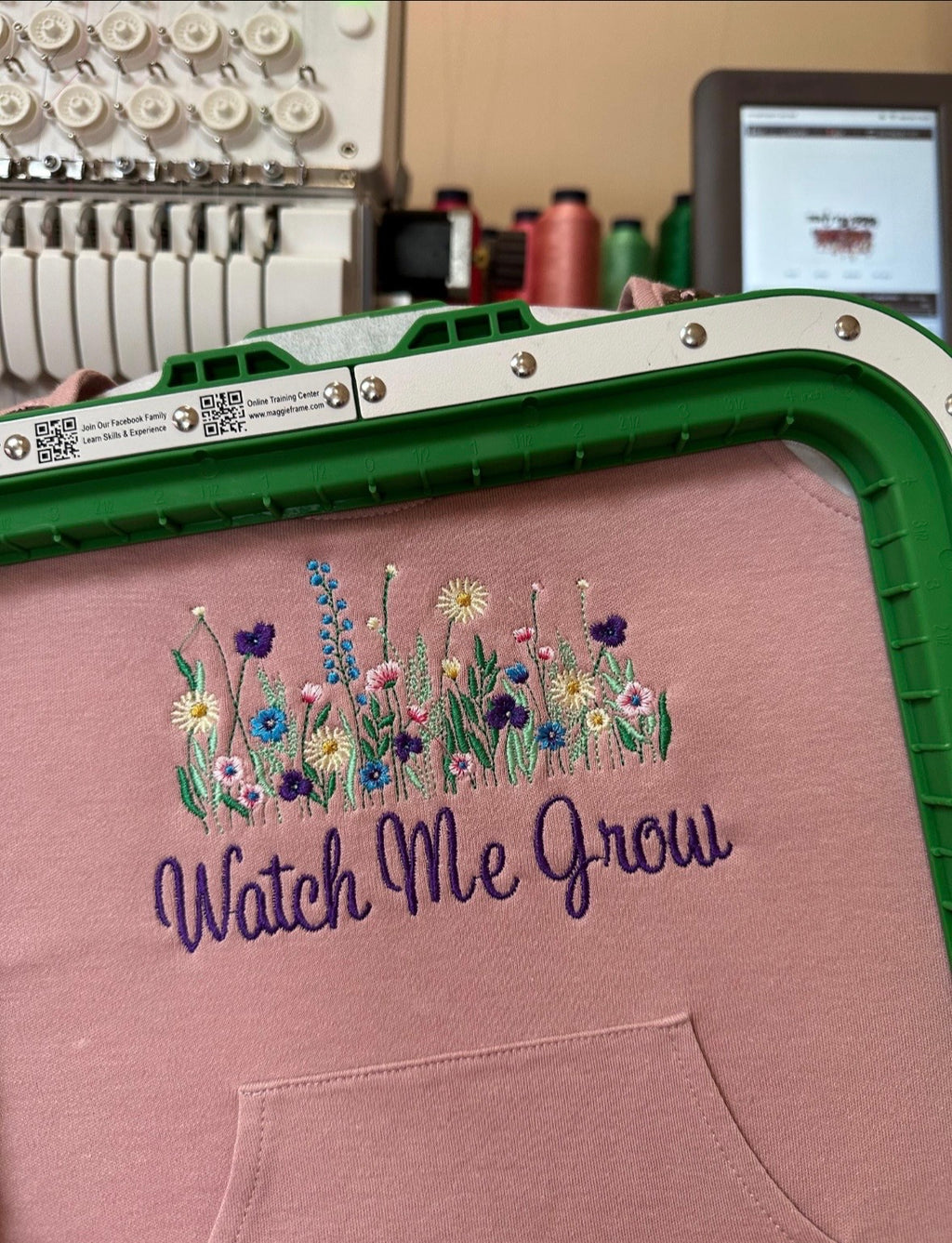 ‘Watch Me Grow’ Wildflower Embroidered Baby Dungarees