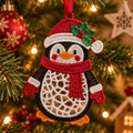 Freestanding Lace Christmas Penguin Ornament