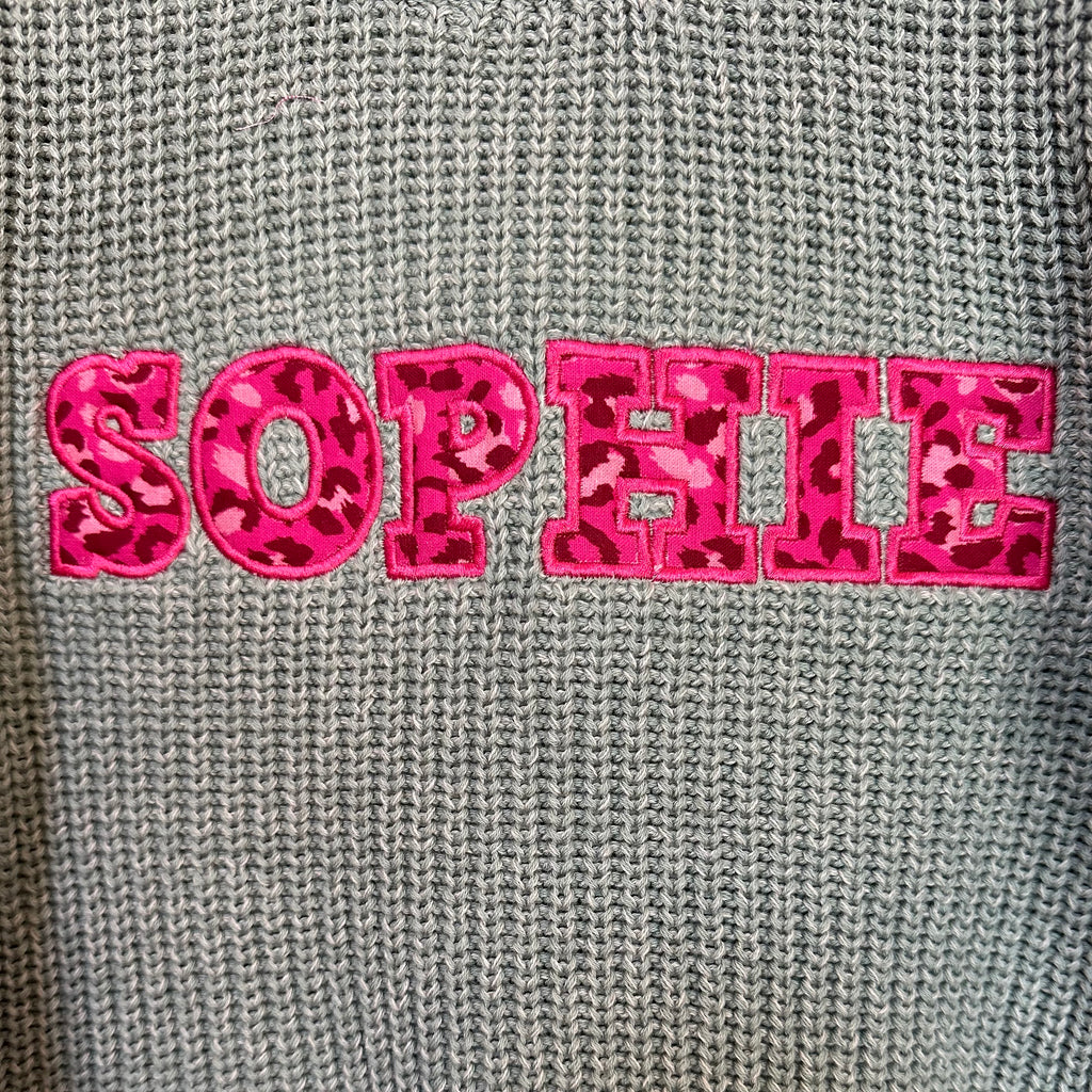Personalised Applique Embroidered Knitted Jumper