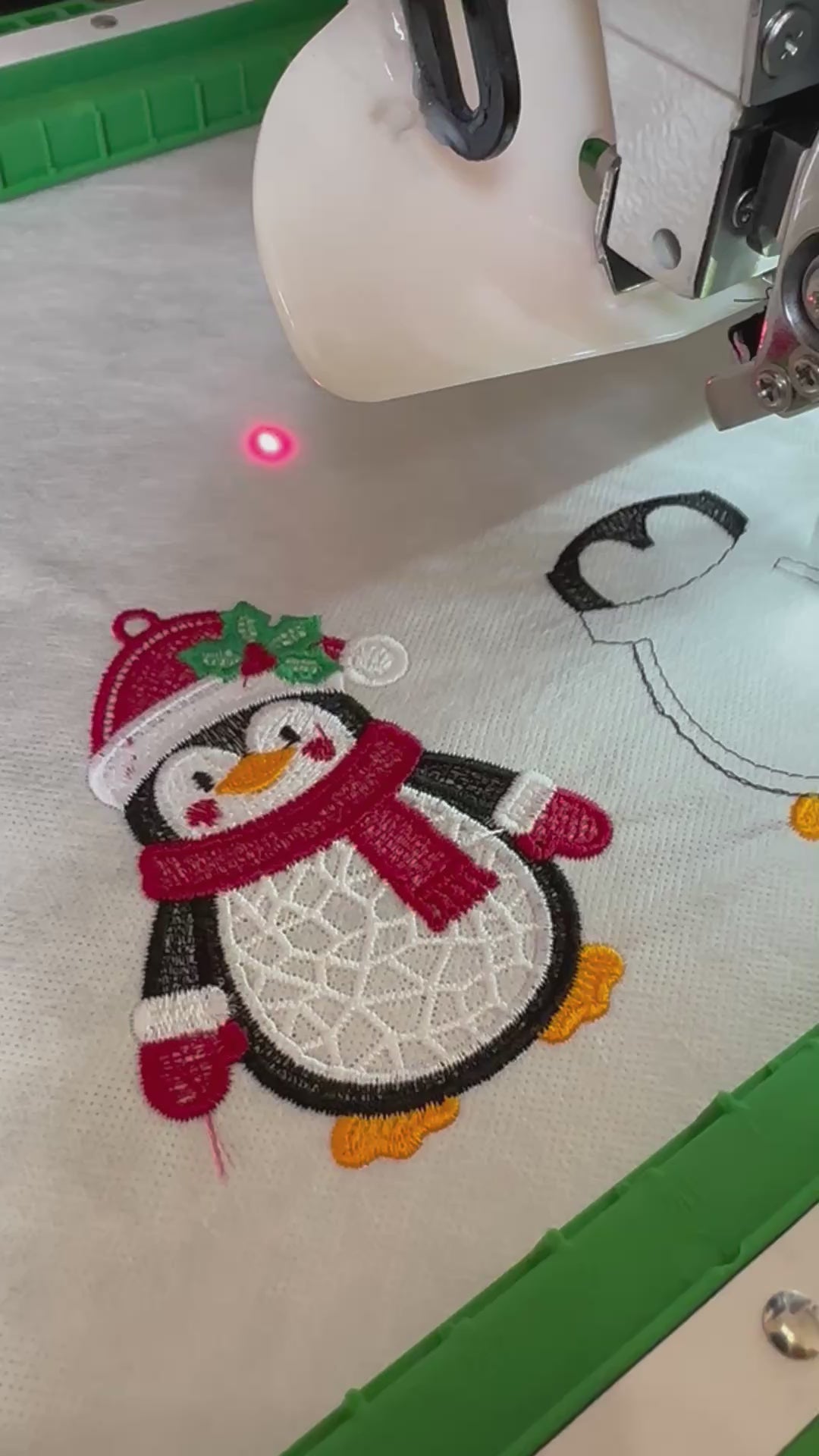 Freestanding Lace Christmas Penguin Ornament