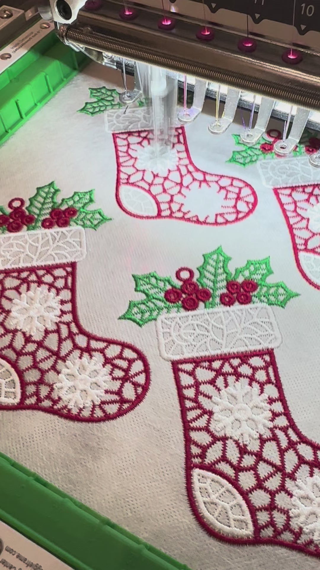 Freestanding Lace Christmas Stocking Ornament