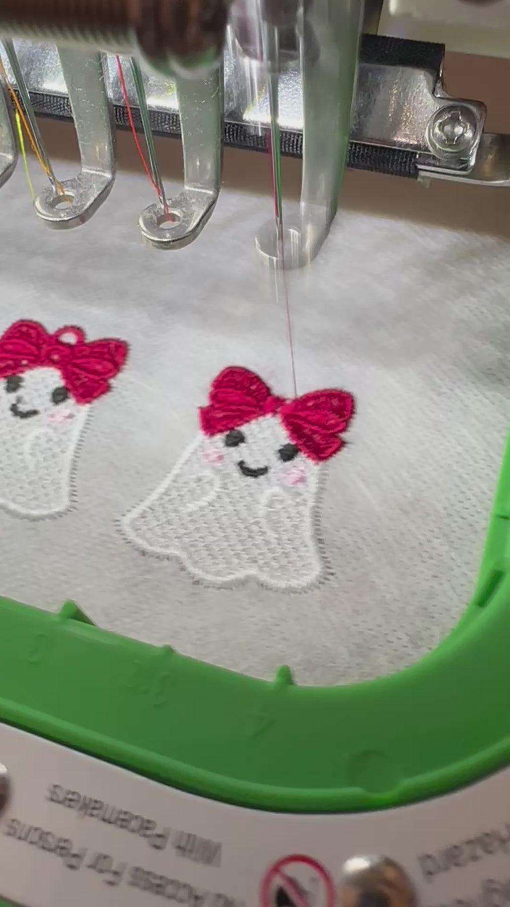 Cute Ghost Girl Halloween Earrings | Freestanding Lace Embroidery | 925 Silver
